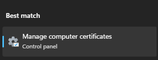 Manage Computer Certificates